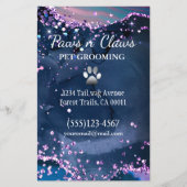 Glam Dog Pet Grooming Paw Agate Glitter Flyer (Voorkant)