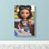 Glam Doll Canvasprint Canvas Afdruk (Insitu (Houten vloer))