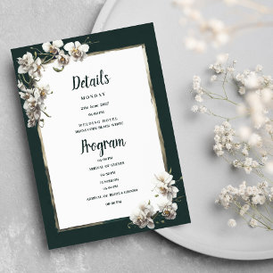 Glam donkergroene gouden witte orchidee Details Pr Kaart