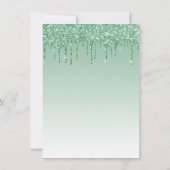 Glam Dripping Glitter Green Baby shower Invitation (Achterkant)