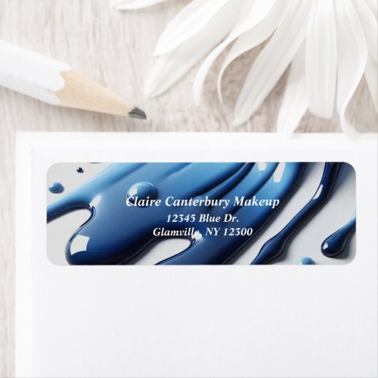 Glam Druppelende Blauwe Vloeibare Make-up Etiket (Insitu)