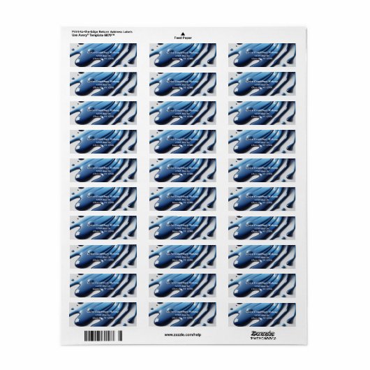 Glam Druppelende Blauwe Vloeibare Make-up Etiket (Full Sheet)