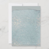 Glam Dusty Blue Glitter Modern Pastel Blue Gold Kaart (Achterkant)