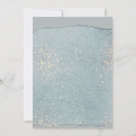 Glam Dusty Blue Glitter Modern Pastel Blue Gold Kaart (Achterkant)