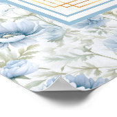 Glam Dusty Blue Gold Waterverf Trouwstoelen Poster (Hoek)