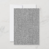 Glam Dusty Blue Silver Glitter Jurk Quinceanera Bedankkaart (Achterkant)