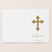 Glam Echt Goud Folie Meisje Eerste Heilige Communi Kaarten (Binnen)