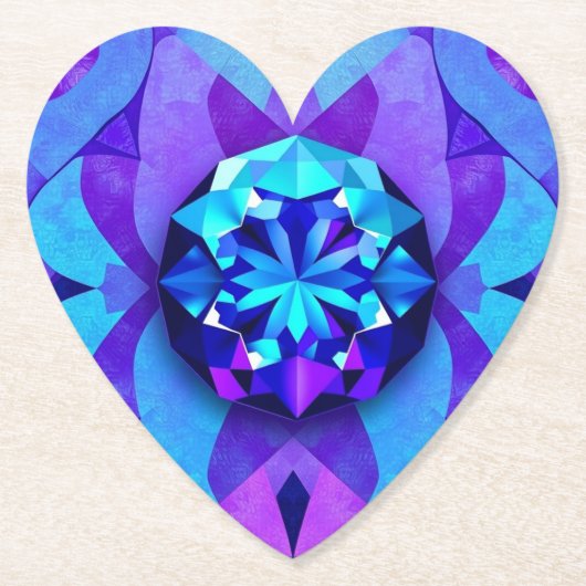 Glam Edelsteen Hart Onderzetter Set (Voorkant)