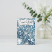 Glam Elegant Blauw Kristal Diamant Sieraden Displa Visitekaartje (Staand voorkant)