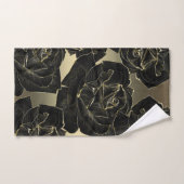 Glam Elegant Classy Chic Gold en zwart Roos Bad Handdoek (Handdoek)