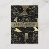Glam Elegant Classy Chic Gold en zwart Roos Visitekaartje (Voorkant)