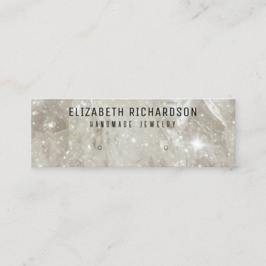 Glam Elegant Crystal Diamond Sieraden Display Mini Visitekaartje (Voorkant)