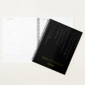 Glam Elegant Driving Black & Gold Drip Glitter Planner (Display)