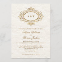 Glam Elegant Faux Copper on Creamy White Wedding