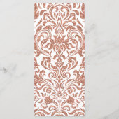 Glam Elegant Faux Roos Gouden Glitter Damask Menu (Achterkant)