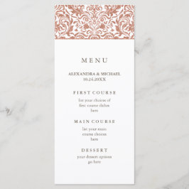 Glam Elegant Faux Roos Gouden Glitter Damask Menu