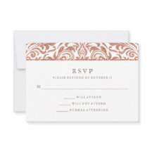 Glam Elegant Faux Roos Gouden Glitter Damast RSVP