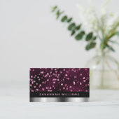 Glam Elegant Glitter Jewels Monogram Professional Visitekaartje (Staand voorkant)