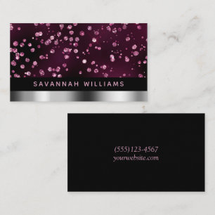 Glam Elegant Glitter Jewels Monogram Professional Visitekaartje