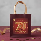 Glam Elegant Gold & Ruby Red Gems 70th Birthday Vierkante Sticker