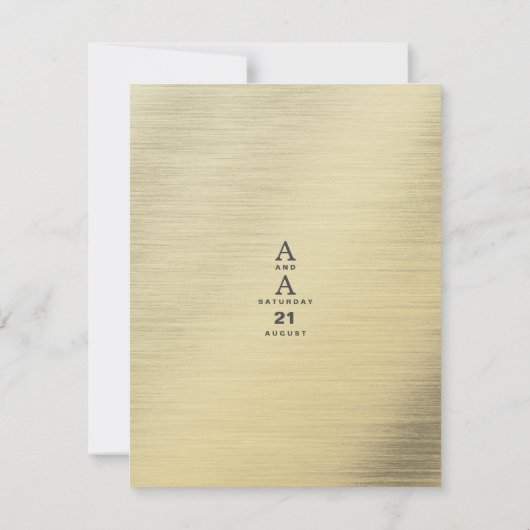 Glam elegant goudglitter druipt witte bruiloft kaart (Achterkant)