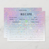 Glam Elegant holographic Gold Glitter Recipe Kaart (Voorkant / Achterkant)
