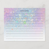 Glam Elegant holographic Gold Glitter Recipe Kaart (Achterkant)
