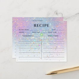 Glam Elegant holographic Gold Glitter Recipe Kaart