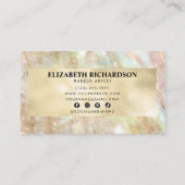 Glam Elegant Luxe Modern Iriserend Holografisch Visitekaartje (Achterkant)