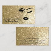 Glam elegante gouden glittery meisje gezicht visitekaartje (Voorkant / Achterkant)