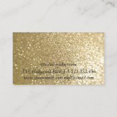 Glam elegante gouden glittery meisje gezicht visitekaartje (Achterkant)