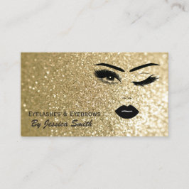 Glam elegante gouden glittery meisje gezicht visitekaartje