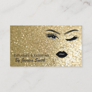 Glam elegante gouden glittery meisje gezicht visitekaartje