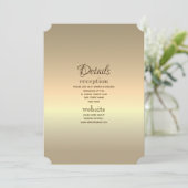 Glam Elegante Minimalistische Gouden Trouwdetails  Kaart (Staand voorkant)