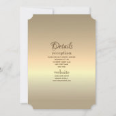 Glam Elegante Minimalistische Gouden Trouwdetails  Kaart (Voorkant)