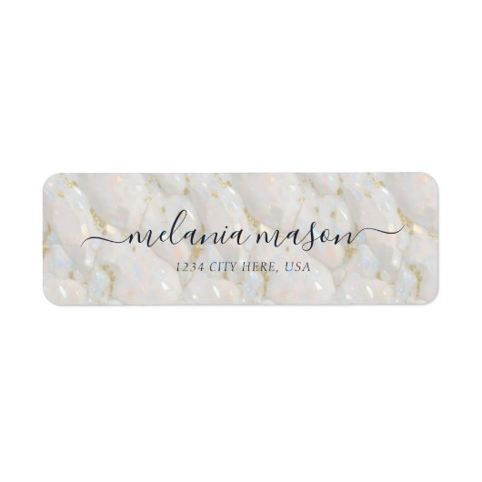 Glam Elegante Opal Steen Etiket (Voorkant)