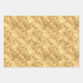 Glam Emerald Gold Damask Fans Shimmer Inpakpapier Vel (Voorkant 2)