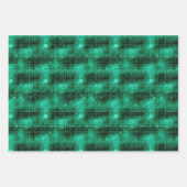 Glam Emerald Gold Damask Fans Shimmer Inpakpapier Vel (Voorkant 3)