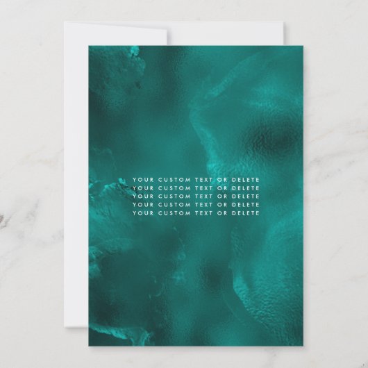 Glam Emerald Green Diamond Tiara Dress Quinceanera Kaart (Achterkant)