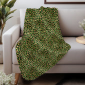 Glam Emerald Green Gold Leopard Spots Patroon Sherpa Deken