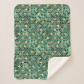 Glam Emerald Green Gold Zeemeermin Schalen Patroon Sherpa Deken (Voorkant)