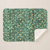 Glam Emerald Green Gold Zeemeermin Schalen Patroon Sherpa Deken (Voorkant (horizontaal))