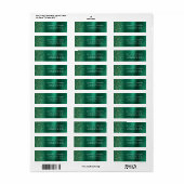 Glam Emerald Green Metallic Wedding Retouradres Etiket (Full Sheet)