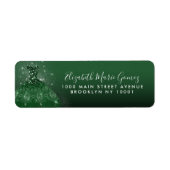 Glam Emerald Green Silver Glitter Gown Quincean Etiket (Voorkant)