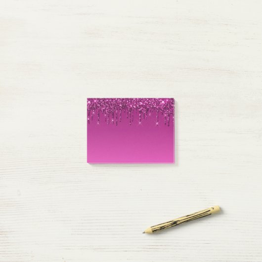 Glam en glitter Drip Post-it® Notes (Op bureau)
