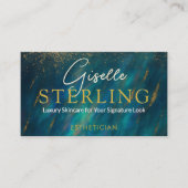 Glam Esthetician Opal Stone QR Code Visitekaartje (Voorkant)