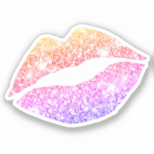 Glam esthetische Funky Girly Glitter Lips Sticker