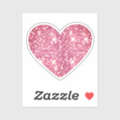 Glam esthetische Girly Pink Glitter Heart Sticker (Vel)