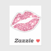 Glam esthetische Girly Pink Glitter Lips Sticker (Vel)