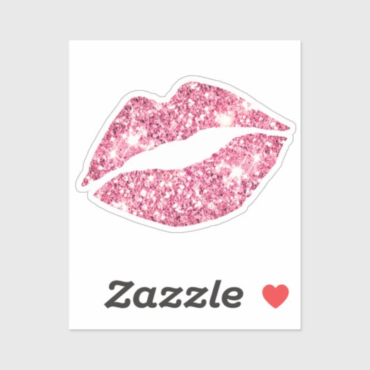 Glam esthetische Girly Pink Glitter Lips Sticker (Vel)